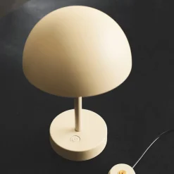 LED tafellamp op accu Ellen To-Go, beige, aluminium