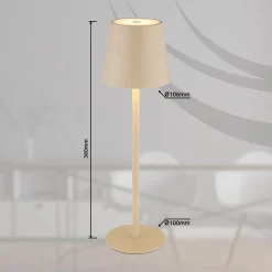 LED tafellamp op accu Vannie, zandkleurig, hoogte 36 cm, IP44