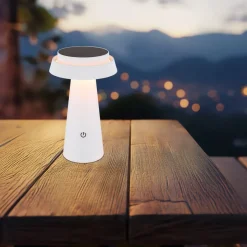 LED tafellamp op zonne-energie 36624, wit, oplaadbare batterij, CCT, IP54,