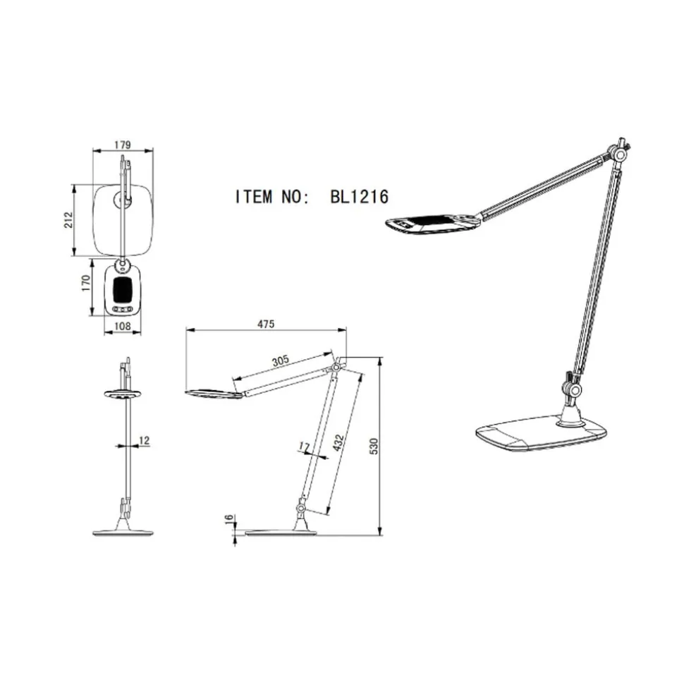 LED tafellamp Pattaya scharnier dim CCT