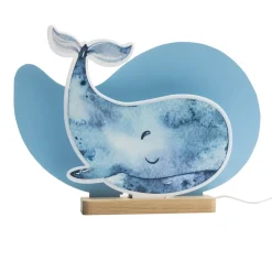 LED tafellamp Paul Pottwal, blauw, hout, 3000 K, dimbaar