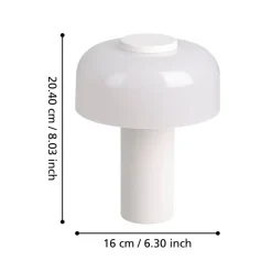 LED tafellamp Ponente, Ø 16 cm, wit, CCT, dimbaar