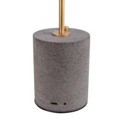 LED tafellamp Seta, accu, cement, kap grijs