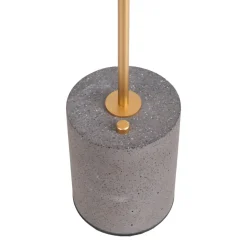 LED tafellamp Seta, accu, cement, kap grijs