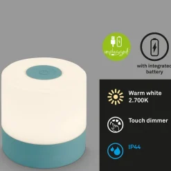 LED tafellamp Smal, blauw, 2.700K, dimbaar