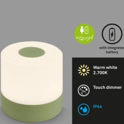 LED tafellamp Smal, groen, 2.700K, dimbaar