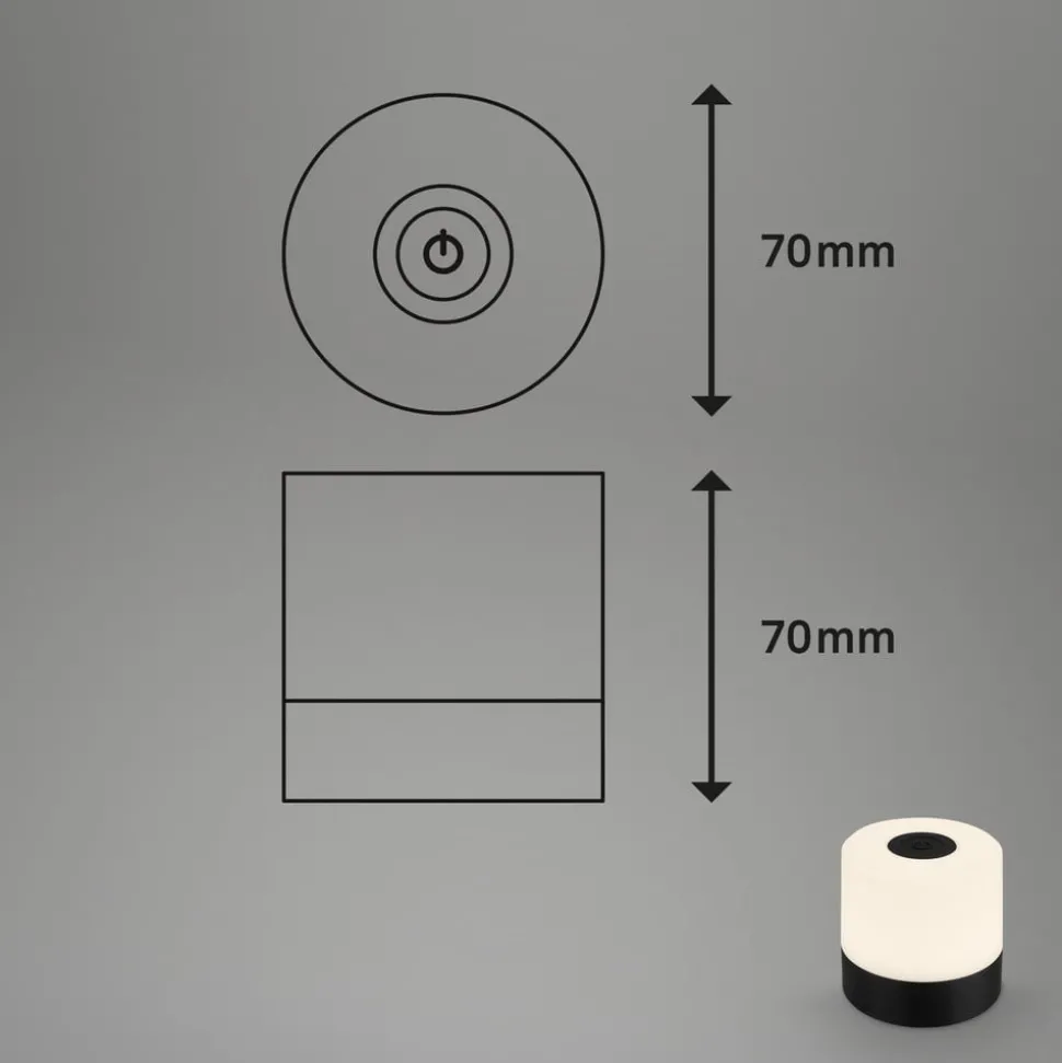 LED tafellamp Smal, zwart, 2.700K, dimbaar