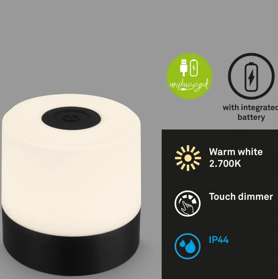 LED tafellamp Smal, zwart, 2.700K, dimbaar