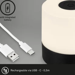 LED tafellamp Smal, zwart, 2.700K, dimbaar