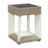 LED tafellamp solar Teckalu, wit/licht hout