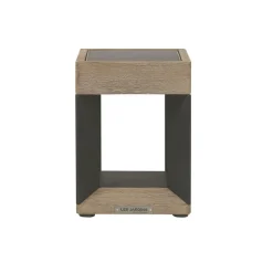 LED tafellamp solar Teckalu zwart/licht hout