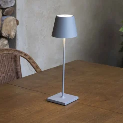 LED tafellamp Toc met USB-lader, IP54, grijs