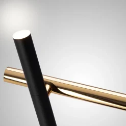 LED tafellamp Varas, zwart/goud, 2-lamps uitvoering