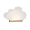 LED tafellamp Wölkchen, wit, hout, 3000 K, dimbaar