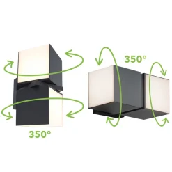 LED tuinpadverlichting Cuba, 2-lamp, antraciet