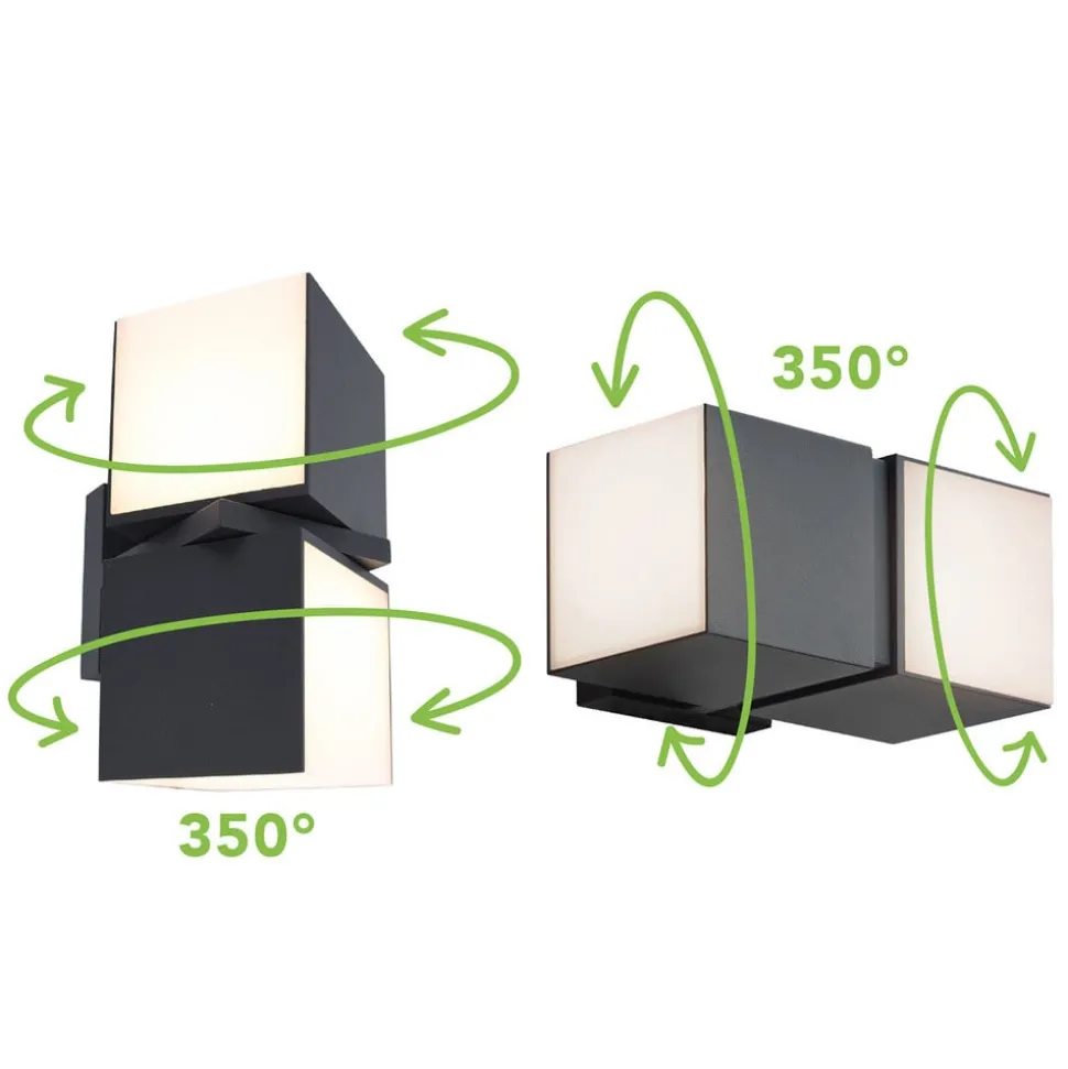 LED tuinpadverlichting Cuba, 2-lamp, antraciet