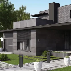 LED tuinpadverlichting E368, grafietkleurig, aluminium, hoogte 60 cm