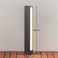 LED tuinpadverlichting Lirka, donkergrijs, metaal, 60 cm