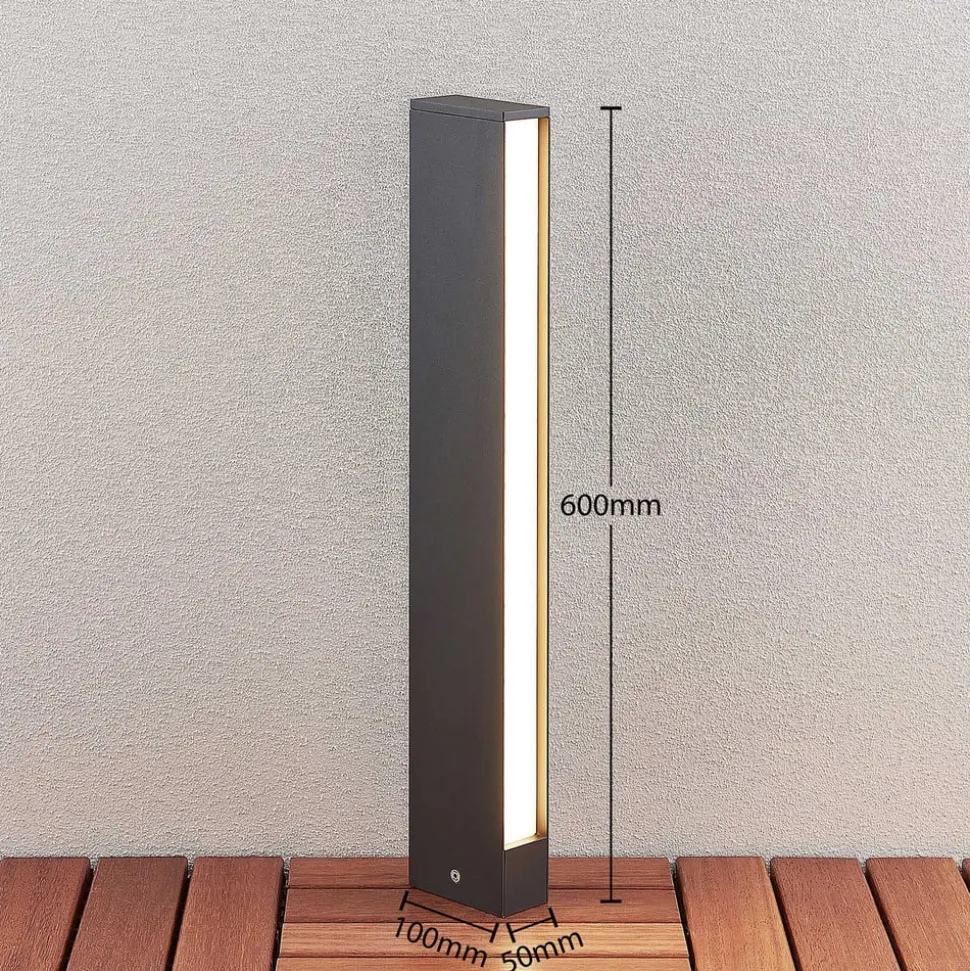 LED tuinpadverlichting Lirka, donkergrijs, metaal, 60 cm