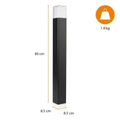LED tuinpadverlichting OOL-50018, aluminium, hoogte 80 cm