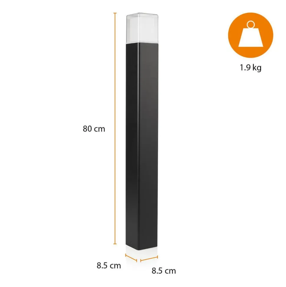 LED tuinpadverlichting OOL-50018, aluminium, hoogte 80 cm