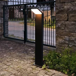 LED tuinpadverlichting Tucanae, grijs, hoogte 100 cm, IP65, metaal