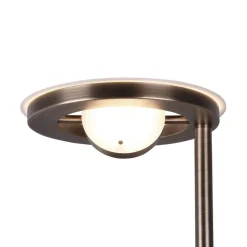 LED uplighter Barrie met leeslampje antiek messing