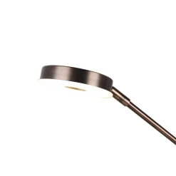 LED uplighter Barrie met leeslampje antiek messing