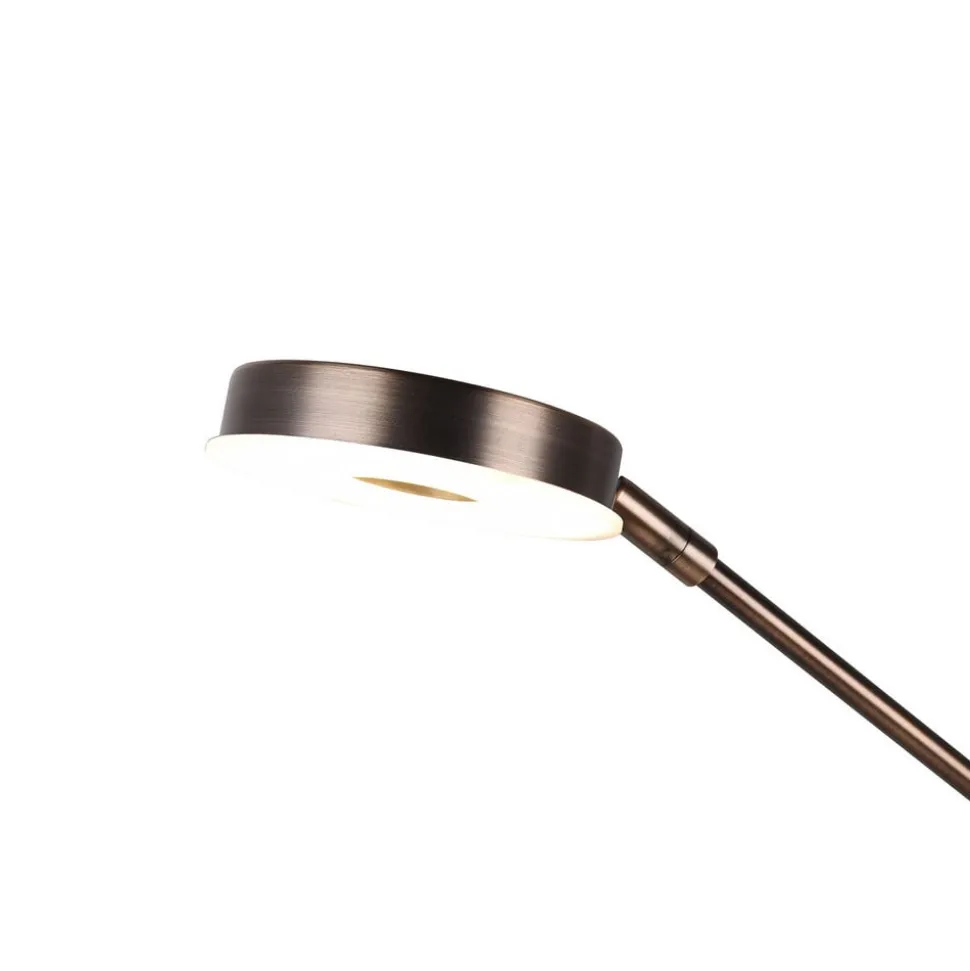 LED uplighter Barrie met leeslampje antiek messing