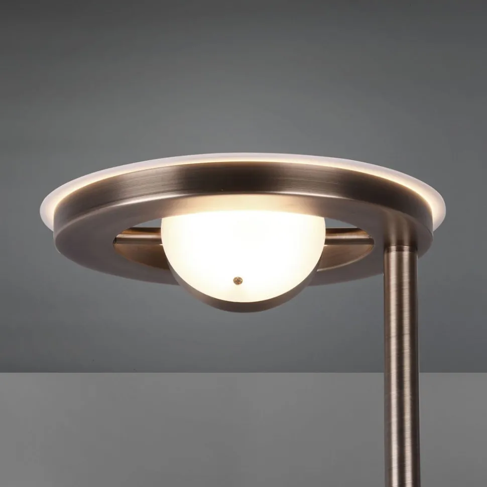 LED uplighter Barrie met leeslampje antiek messing