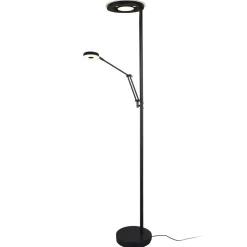 LED uplighter Barrie met leeslampje zwart mat