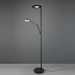 LED uplighter Barrie met leeslampje zwart mat