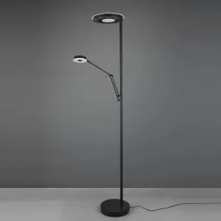 LED uplighter Barrie met leeslampje zwart mat