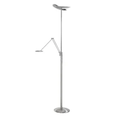 LED uplighter Sapporo, CCT, leesarm, nikkel