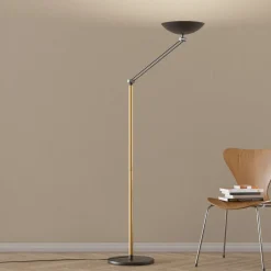 LED uplighter vloerlamp Lib V, verstelbaar, zwart