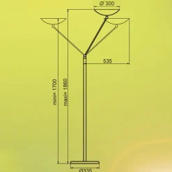 LED uplighter vloerlamp Lib V, verstelbaar, zwart
