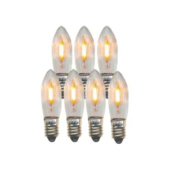 LED vervangingslamp kaars E10 0.5W helder 14-55VAC/DC 7xset