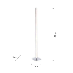 LED vloerlamp Bella, recht, hoekige voet, staal