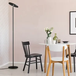 LED vloerlamp Bever, zwart, metaal, CCT, dimbaar, 180 cm