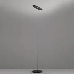 LED vloerlamp Bever, zwart, metaal, CCT, dimbaar, 180 cm