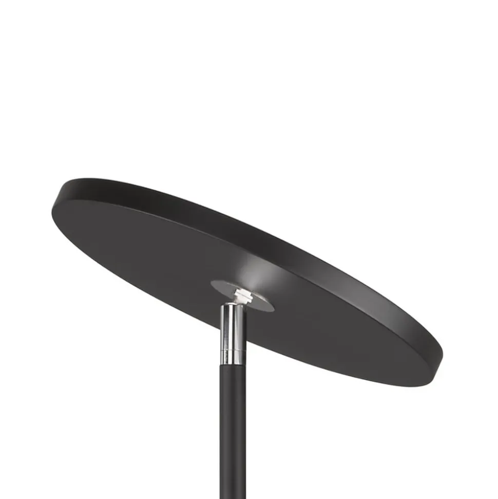 LED vloerlamp Bever, zwart, metaal, CCT, dimbaar, 180 cm