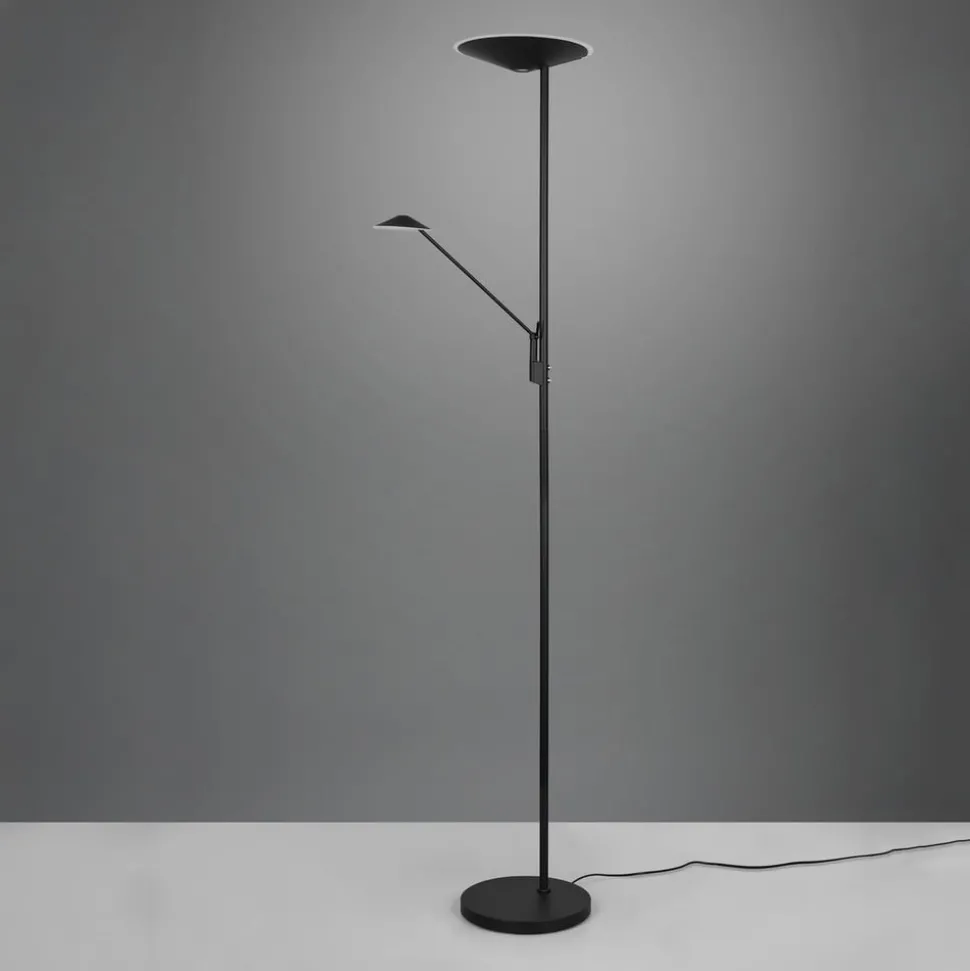 LED vloerlamp Brantford leeslamp zwart mat