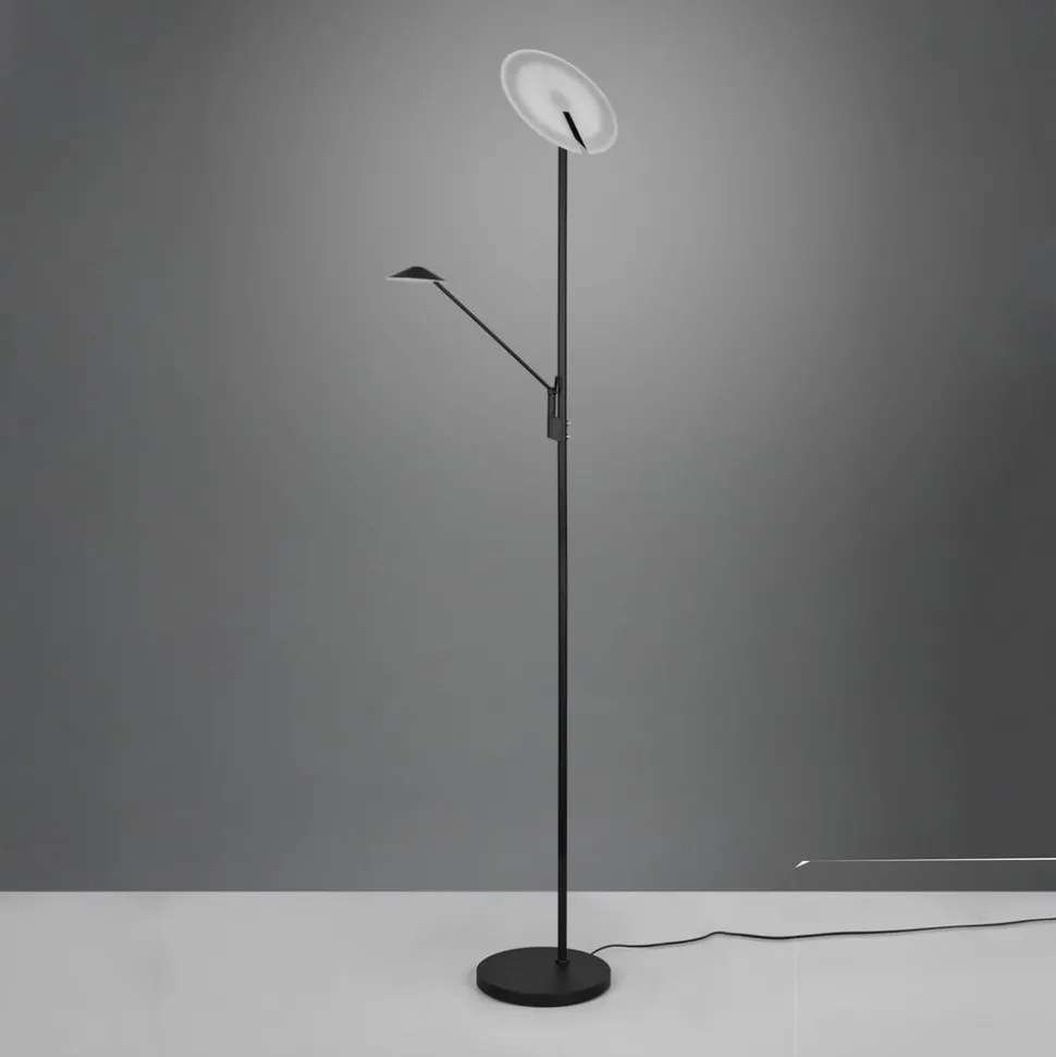 LED vloerlamp Brantford leeslamp zwart mat