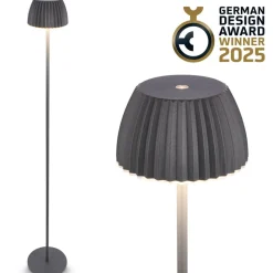 LED vloerlamp Brilo unplugged Riffle, antraciet