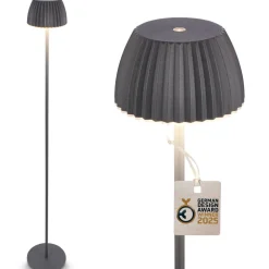 LED vloerlamp Brilo unplugged Riffle, antraciet