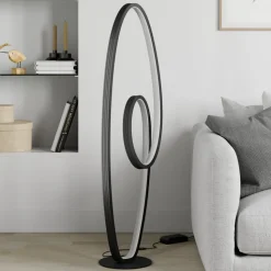 LED vloerlamp Bronwyn, 122cm, antraciet, aluminium