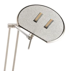 LED vloerlamp Carl, nikkelkleurig, verstelbaar, dimbaar