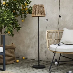 LED vloerlamp Cesta 127cm bruin/zwart kunststof/metaal