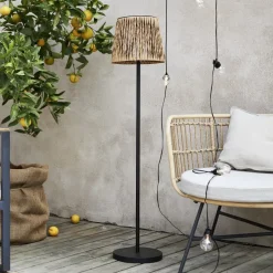 LED vloerlamp Cesta 127cm bruin/zwart kunststof/metaal