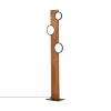 LED vloerlamp Cheesy van hout, 3-lamps